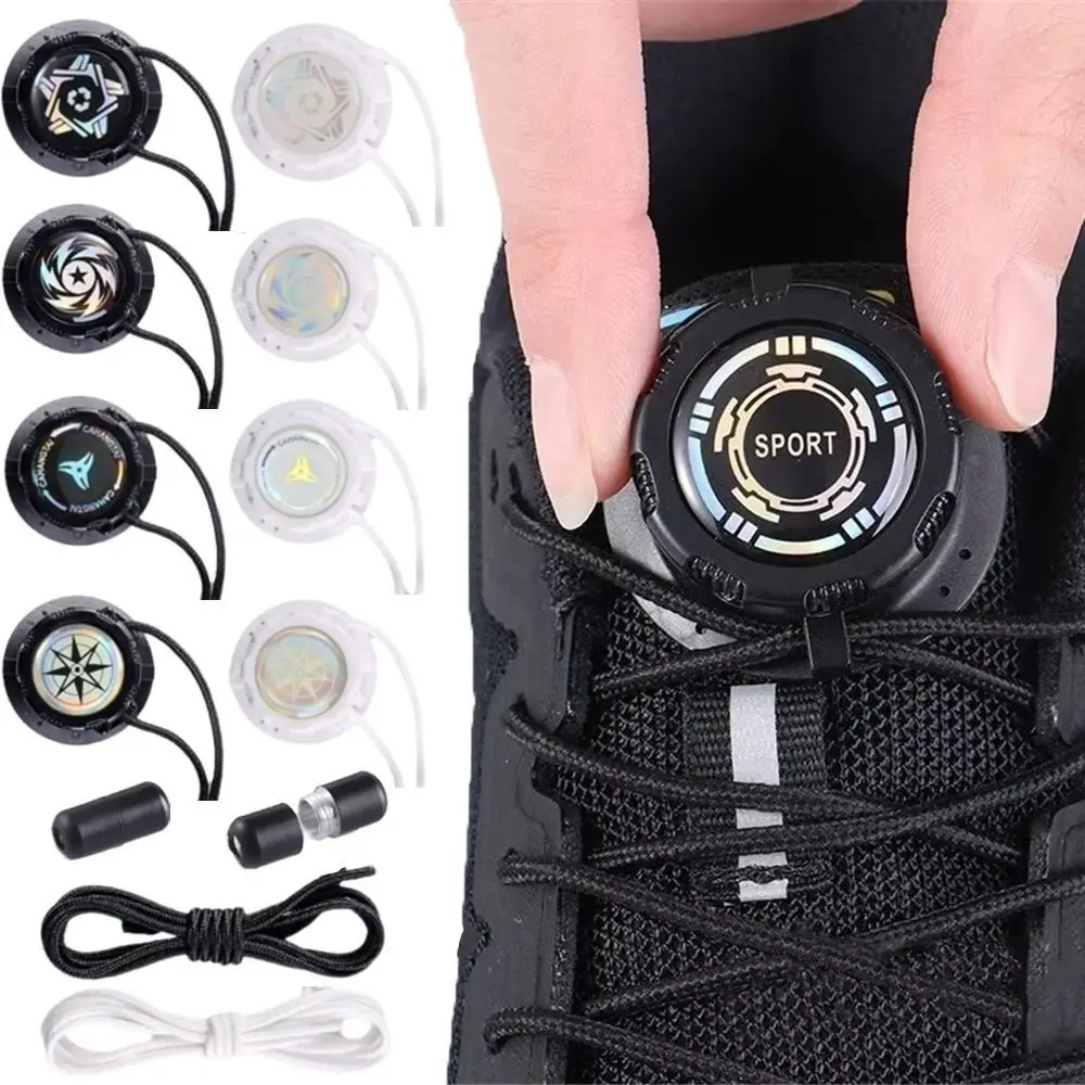 1Pair Thick Rope Swivel Buckle Laces Quick Lock Easy Installation No Tie Shoelaces Quick Lock Shoestrings Children Adults