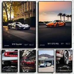 Pop Turbo super luxury sports car Poster Aesthetic 911 GT3 RS Wheels Canvas Print For Wall Art Mural Home Garage Room Decor
