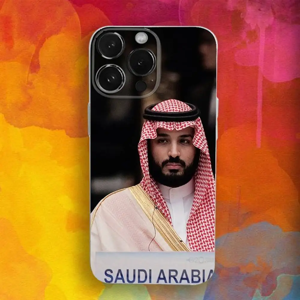 Custodia per telefono M-Muhammad Bins S-Salman per iPhone 16,se4,15,14,13,12,11 Plus,Pro,Max,XR,XS,X,Plus,SE,Mini Cover morbida trasparente
