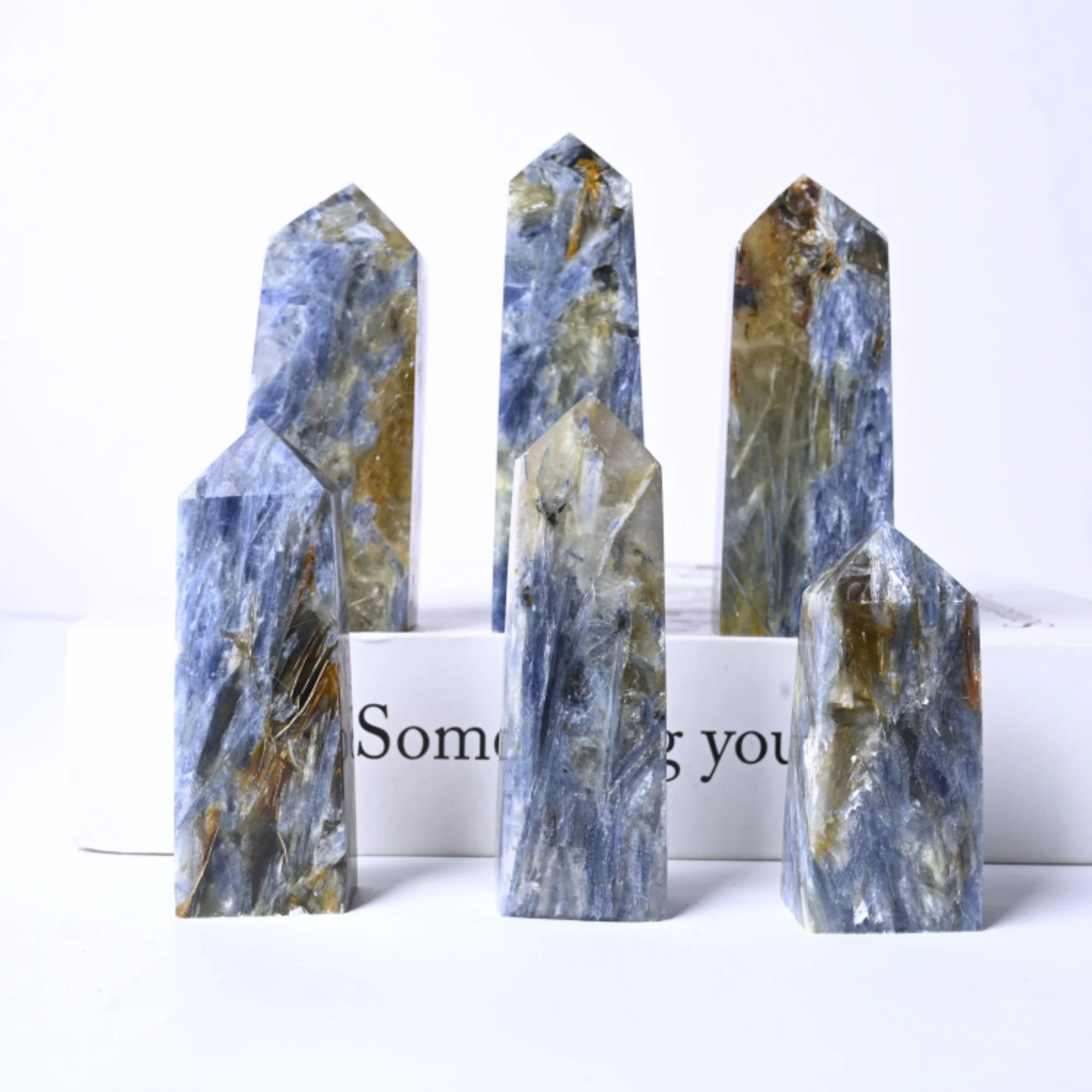 

1pc Blue Kyanite Crystal Tower - Crystal Obelisk with Blue Hue & Mica Inclusions - Perfect Gift for Halloween, Christmas