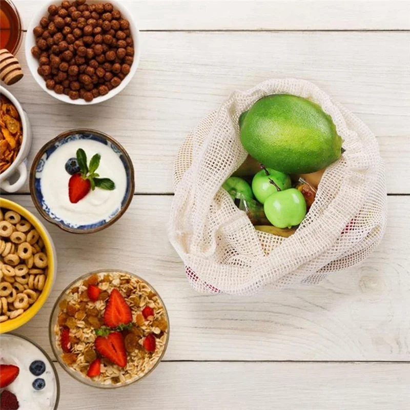 -A23G 9 Buah/Set Tas Produk Ja - Produce Bag Reusable Mesh ulasan dan harga