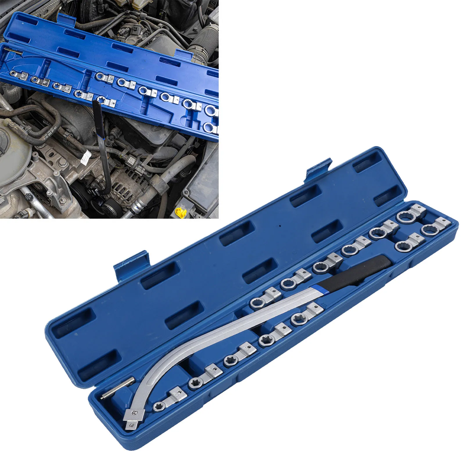 

Набор универсальных инструментов для снятия натяжителя приводного ремня, стальной съемник гаек и болтов натяжителя ремня ГРМ двигателя