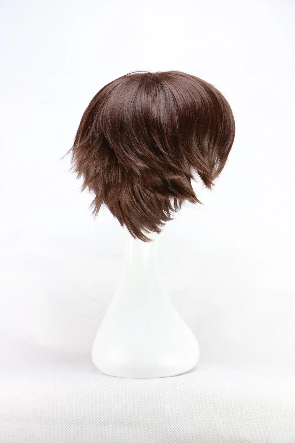 QQXCAIW Men Short Costume Cosplay  Boys Dark Brown 32 Cm Heat Resistant Synthetic Hair Wigs