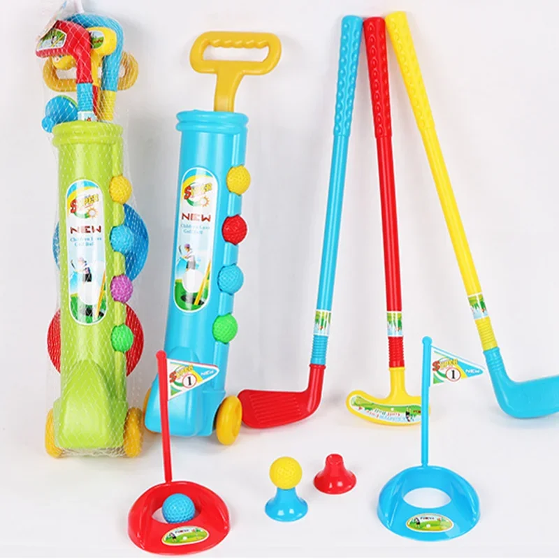 Pelota de palo de Golf para niños, grupo de tazas con agujero verde con ruedas, juego de juguetes deportivos, equipo de juegos interactivos para padres e hijos