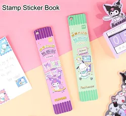 50pcs Stamp Sticker Kuromi Pachacco Kawaii Cartoon Decorative Stickers for Girl DIY Greeting Card Laptop Guitar Handbook