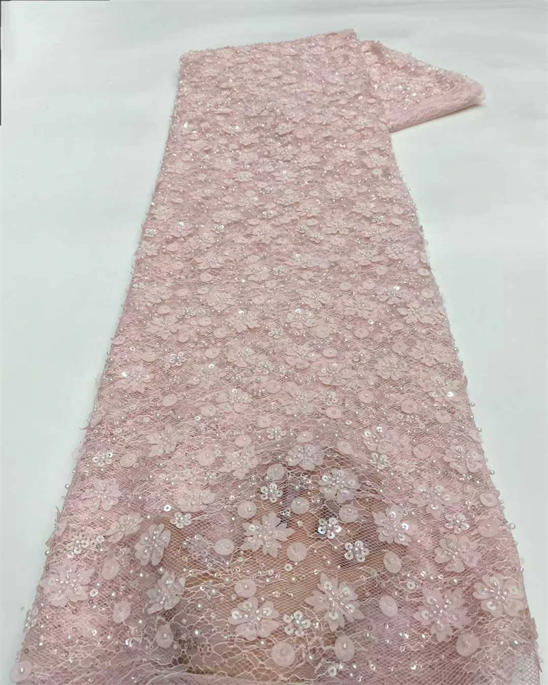 도매 고급 아프리카 레이스 원단 비즈 장식 프랑스 메쉬 신상 아프리카 원단 스팽글 튤 레이스 원단 재봉용