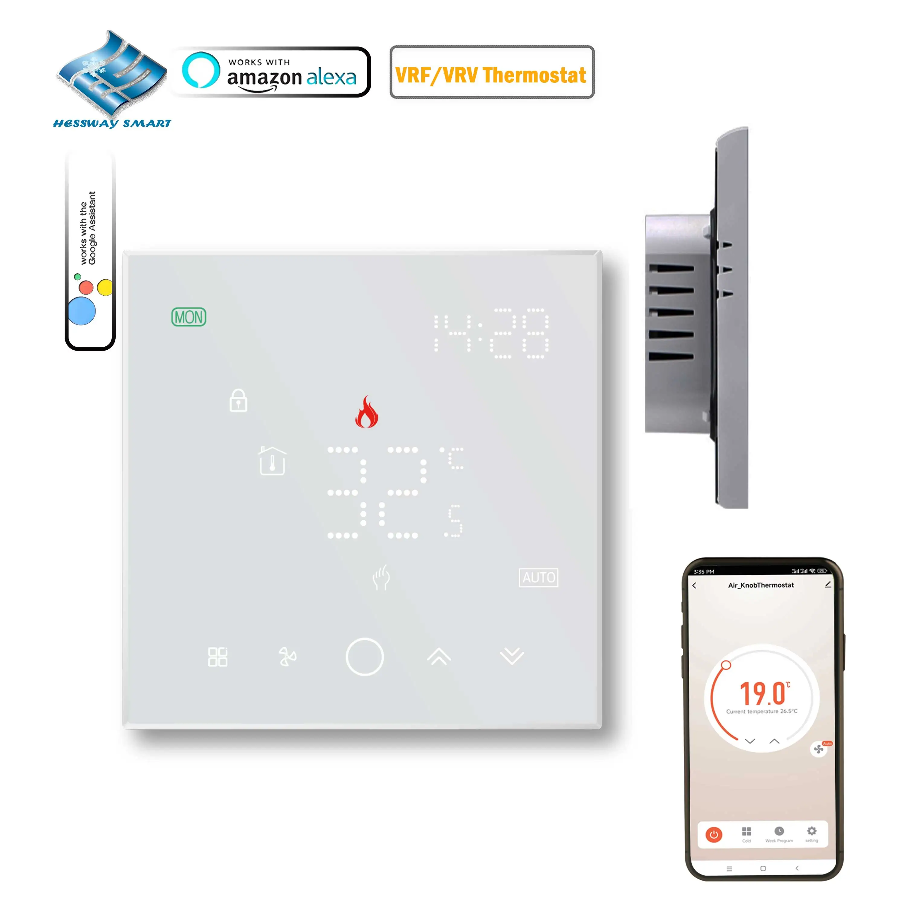 12V LED Home Intelligent Thermostat Upgrade for VRF/VRV ZIGBEE Replacing Mechanical Air Conditioning Controller