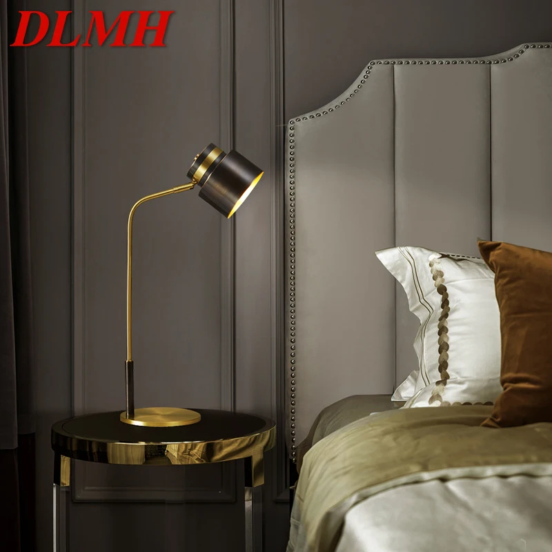 

DLMH Contemporary Brass Table Lamp LED Creative Simple Bed Desk Light For Home Living Room Bedroom Study Decor