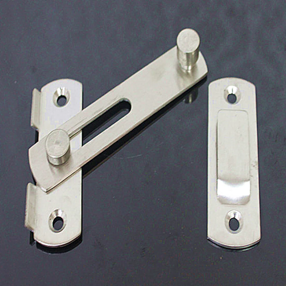 

Stainless Steel Door Latch Safety Gate Latch Security Bar Lock Durable Sturdy Easy Install Size S Silver Hardware Fastener