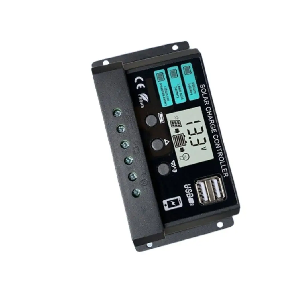 Universal Solar Controller For PV System 10A 20A 30A PWM Regulator Auto Identification Battery Charger Power Manager