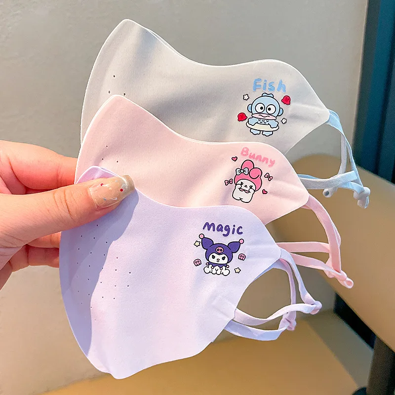 قناع Miniso للأطفال بتصميم جديد للفتيات في الصيف قابل للتنفس للأشعة فوق البنفسجية وقابل للتنفس قناع واقي من الشمس للأطفال