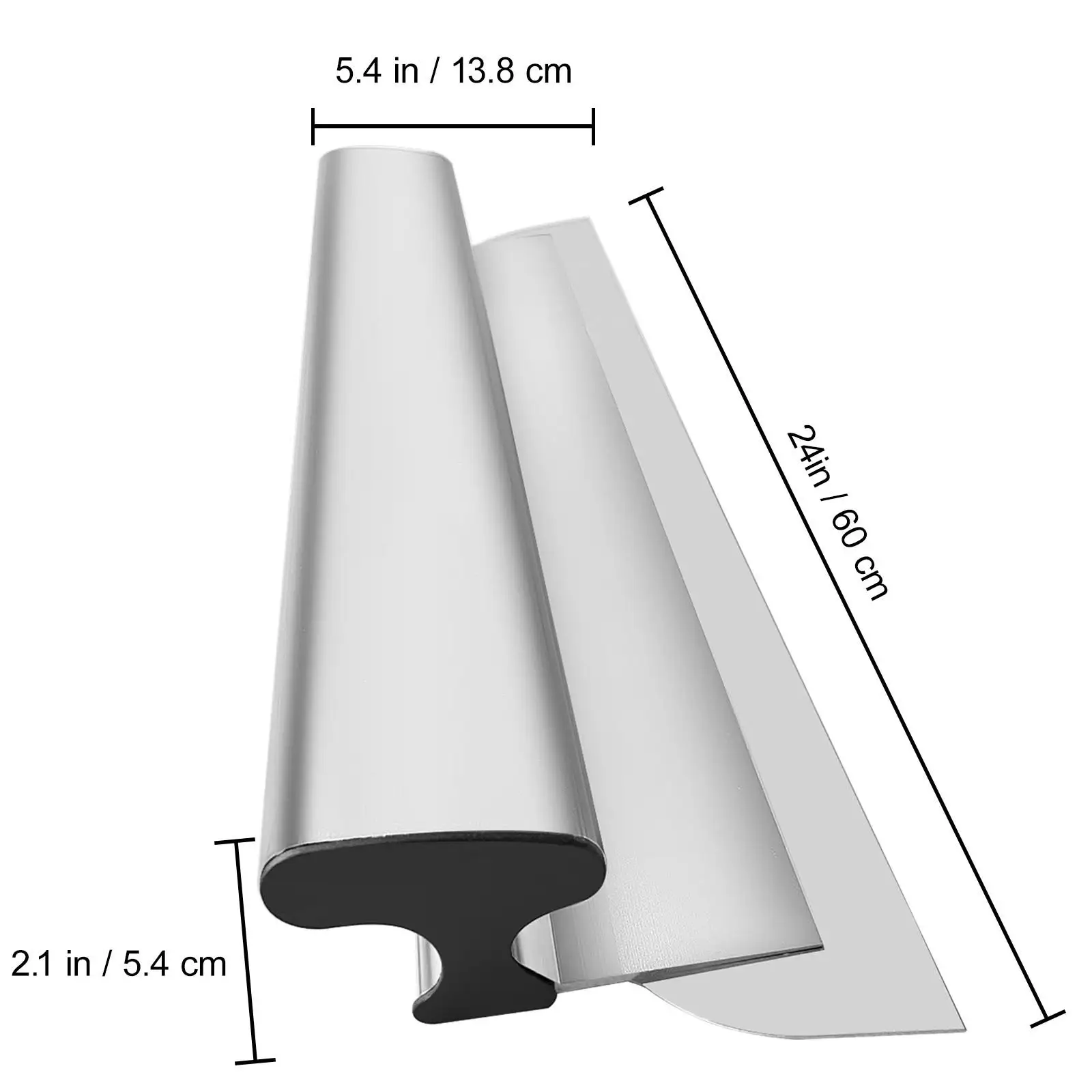 24 Inch Skimming Blade Smoothing Knife Stainless Steel Aluminum Profile Drywall Knockdown Spatula for Wall Board Plastering Construction