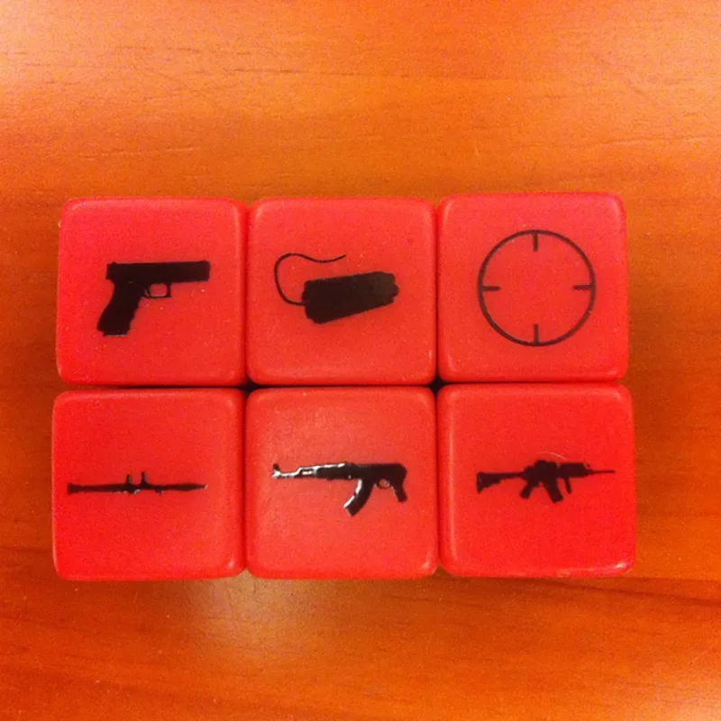 6 PCS/Set Red  Dice 16*16mm Puzzle Game Funny Dice Game