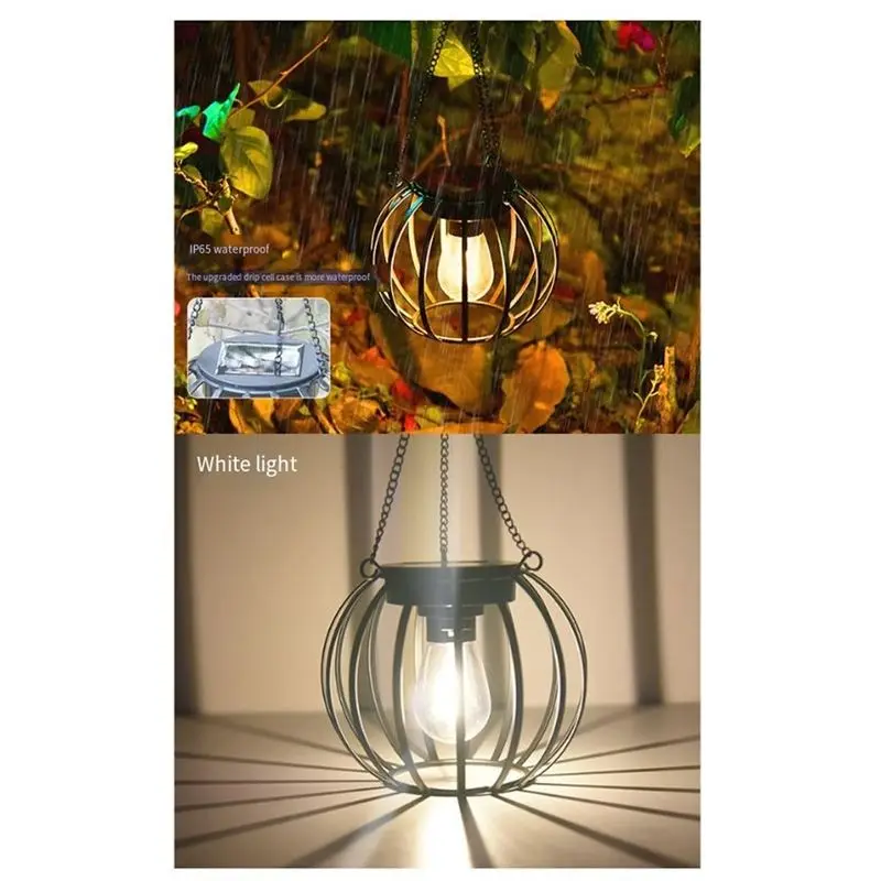 A67P-Solar Lanterns Outdoor Lights, Metal Solar Lantern Lights, Brighter Hanging Solar Lights Outdoor Waterproof 2 Pack