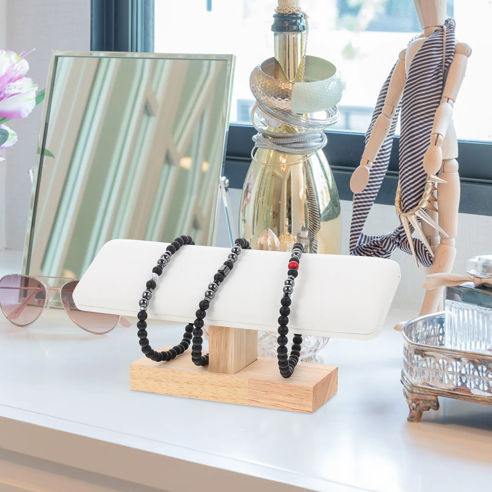 

Bracelet Display Stand Wooden Jewelry Rack Showcase Bangle Organizer Practical Bracelet Holder Watch Organizer