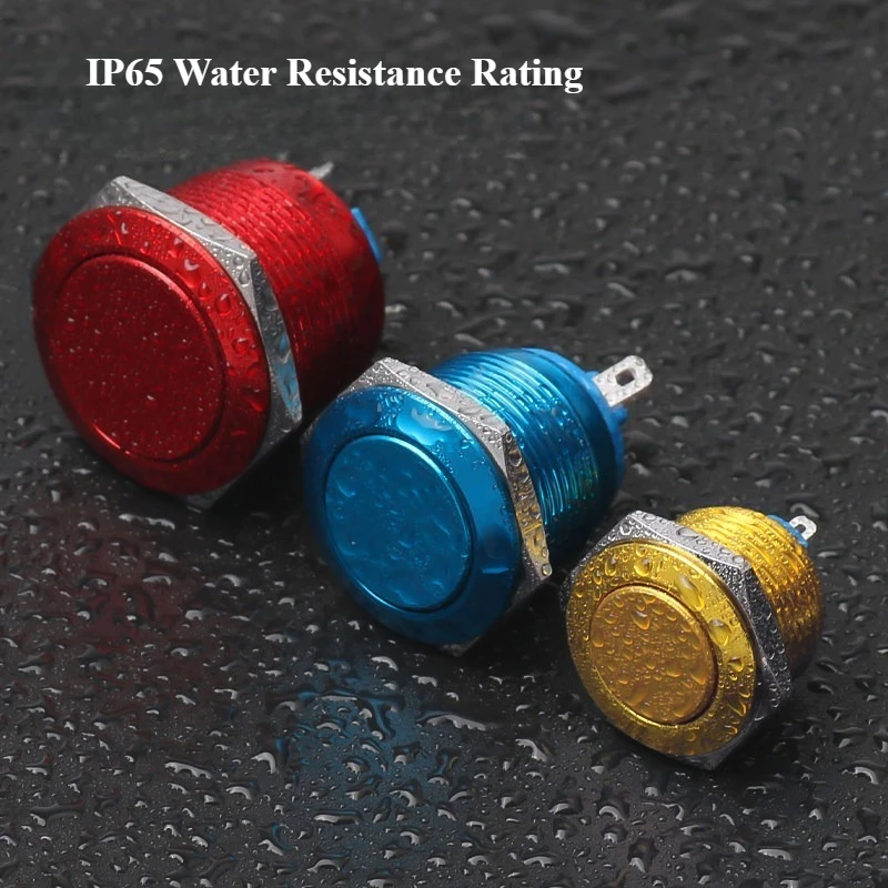 16/19/22 mm Metal Pushbutton Switch, Fully Anodized, Self-Resetting, Screw-Terminal, Momentary Switch, Normally Open