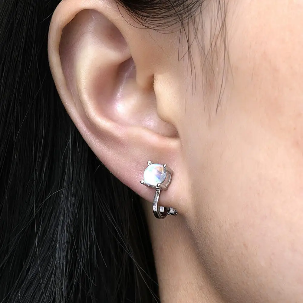 Stylish Rhinestone Ear Clips Fashionable Rhinestone Clip Earrings for Women Non-irritation Anti-oxidation Jewelry Decorations