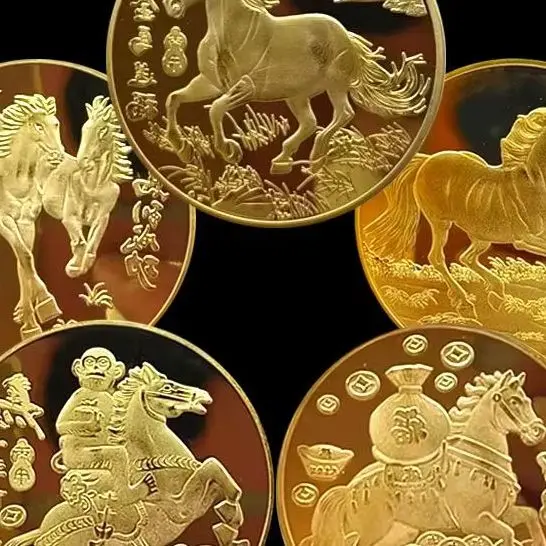 2026 السنة الجديدة تذكارية 40 مللي متر العملات الصينية محظوظ الحيوان الحصان تحصيل عملات معدنية جمع ديكورات المنزل #1