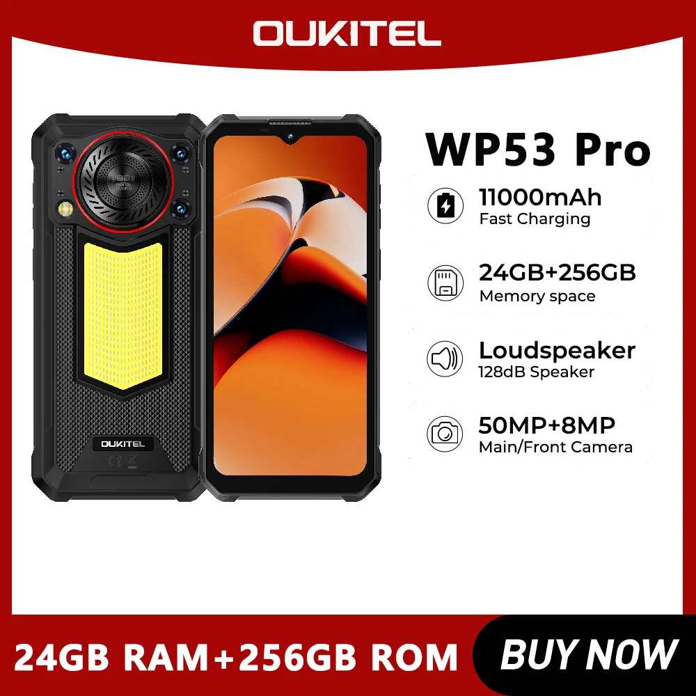 NEW OUKITEL WP53 PRO Rugged Phone, 24GB+256GB 11000mAh Android 15 6.52