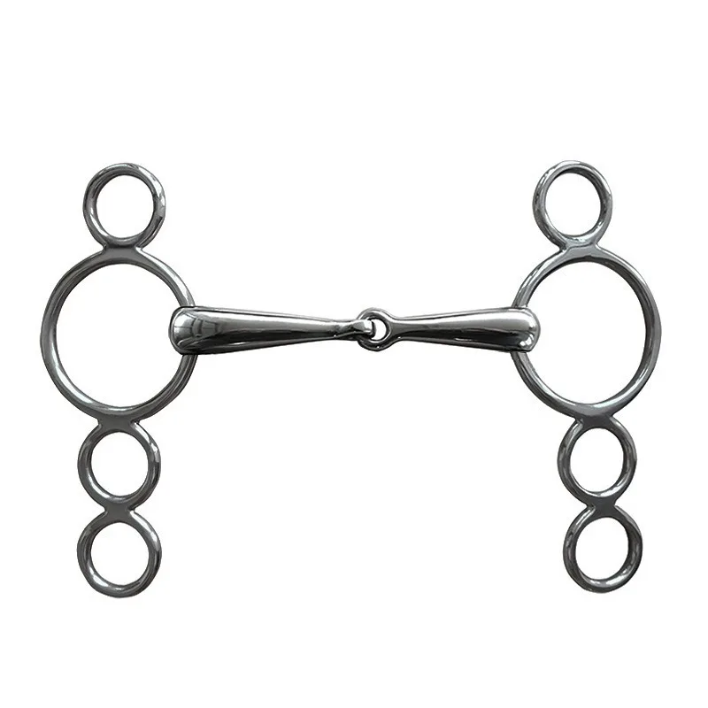 Stainless Steel Continental Gag Bit Loose Ring Horse Equipment 5 Inch Mouthpiece