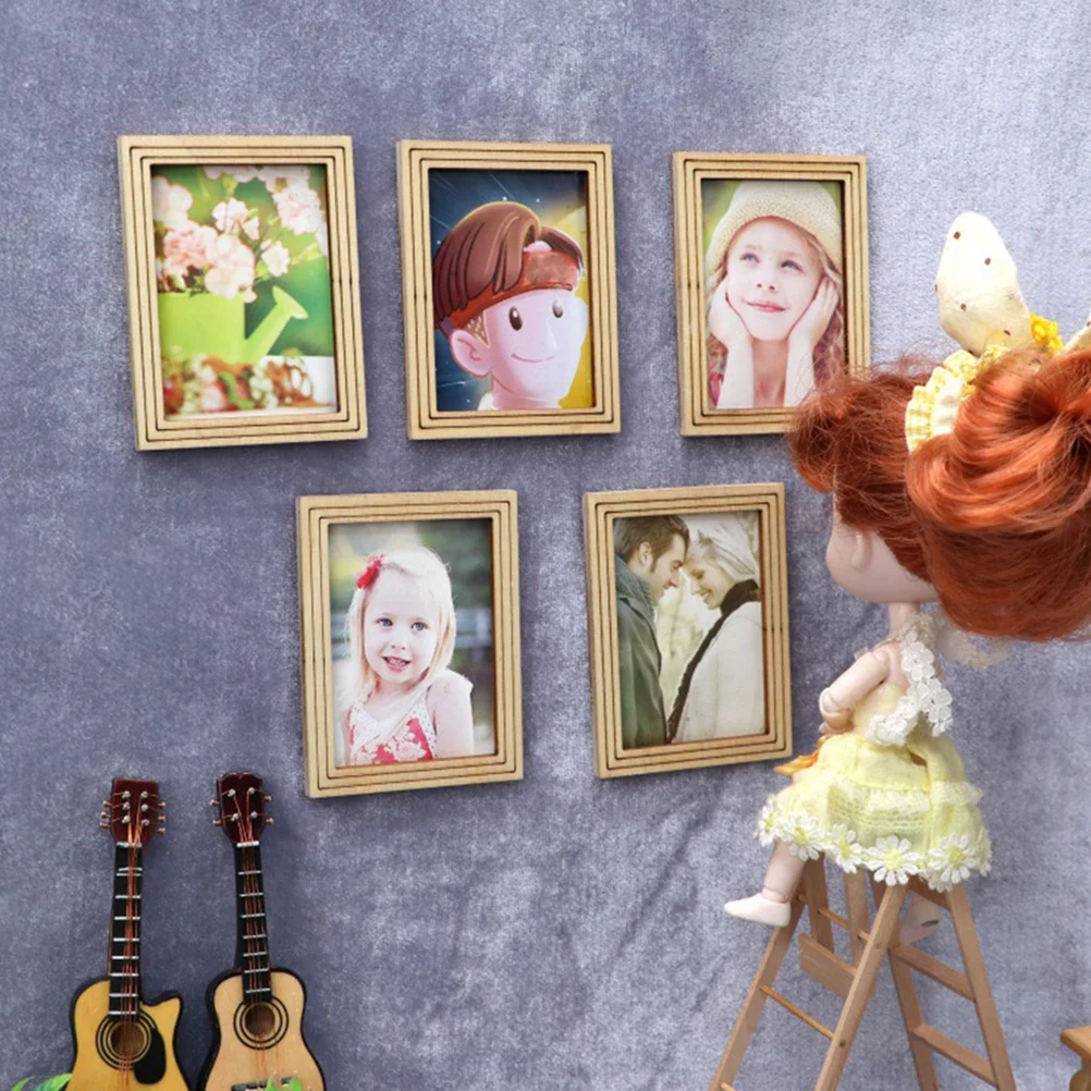 

6pcs DIY Miniature House Kit Wooden Frames for Crafts Mini Photo Frame Model Painting Decor Kids Adult Creative Gift Idea