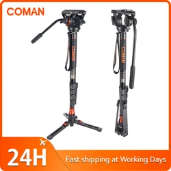 COMAN DK327Q5S Professional Camera Monopod Hydraulic Fluid Head Tripod Stand For Canon Nikon Sony DSLR Camera Video Camcorder
