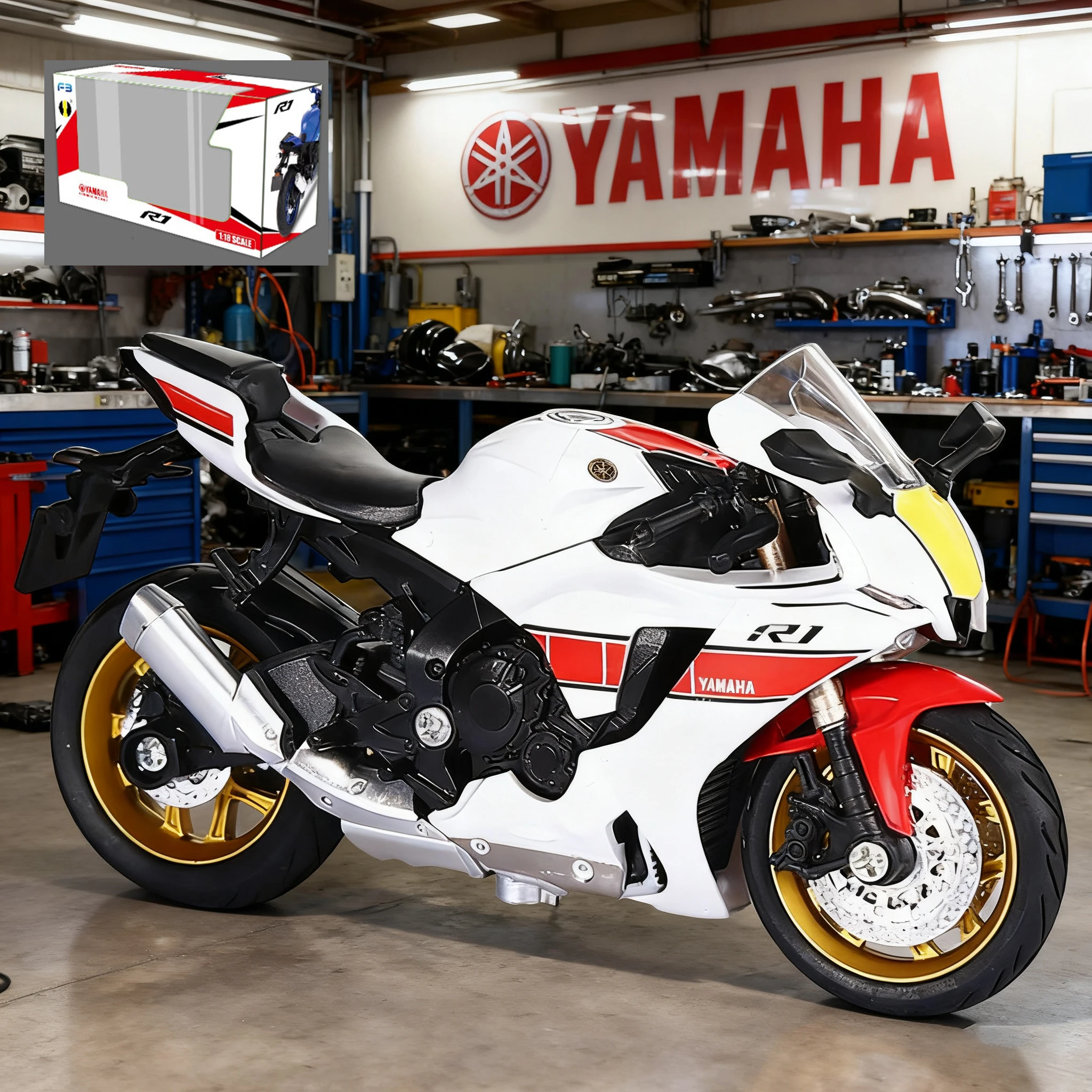 

1/18 YAMAHA YZF-R1 Hayabusa GSX1000R модель мотоцикла, коллекция игрушечных транспортных средств, автобайк, амортизатор, внедорожный мотоцикл, игрушечный автомобиль