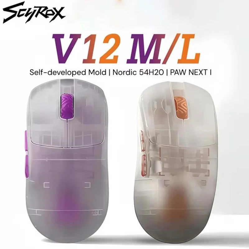 Scyrox V12M/L Wireless Gaming Mouse 49g Lightweight Self Developed Mold Nordic 54H20 PAW NEXTⅠHigh-back Symmetric Gamers Mice