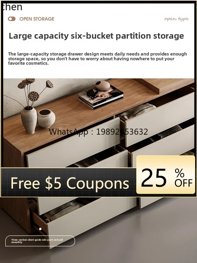 

bedside storage cabinet Modern simple chest cabinet Bedroom storage Malm drawer TV floor decoration