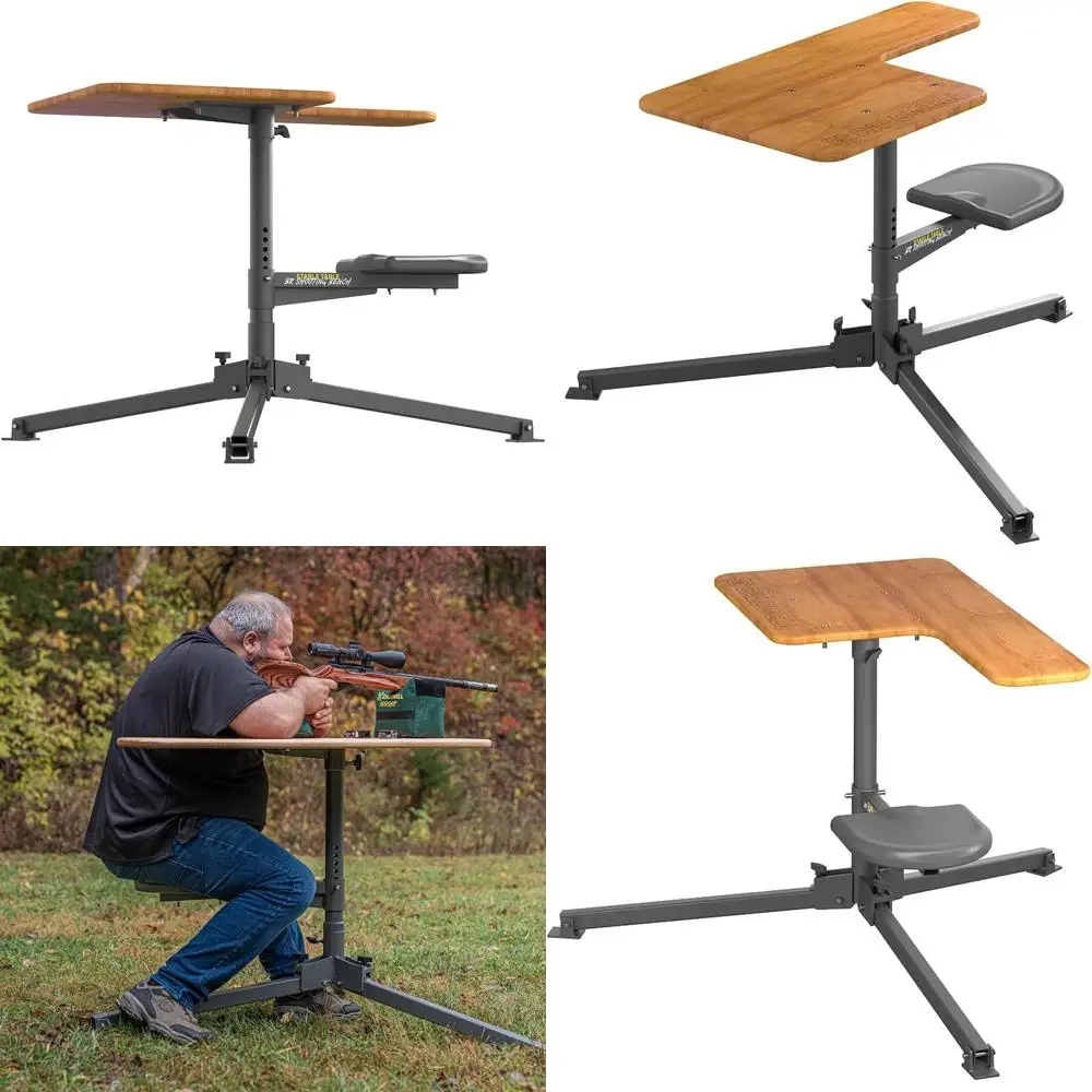 

Stable Table BR Shooting Bench with 360° Rotation, Leveling Legs, All-Weather Seat or Shooting, Target Practice, Shooting Sports