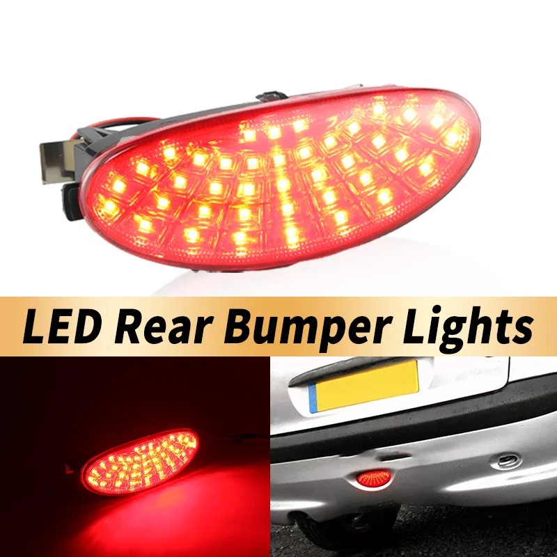 1PC For Peugeot 206 206CC Car LED Rear Bumper Light with Light Bulb Parking Warning Light Reflector Taillights 6351K5