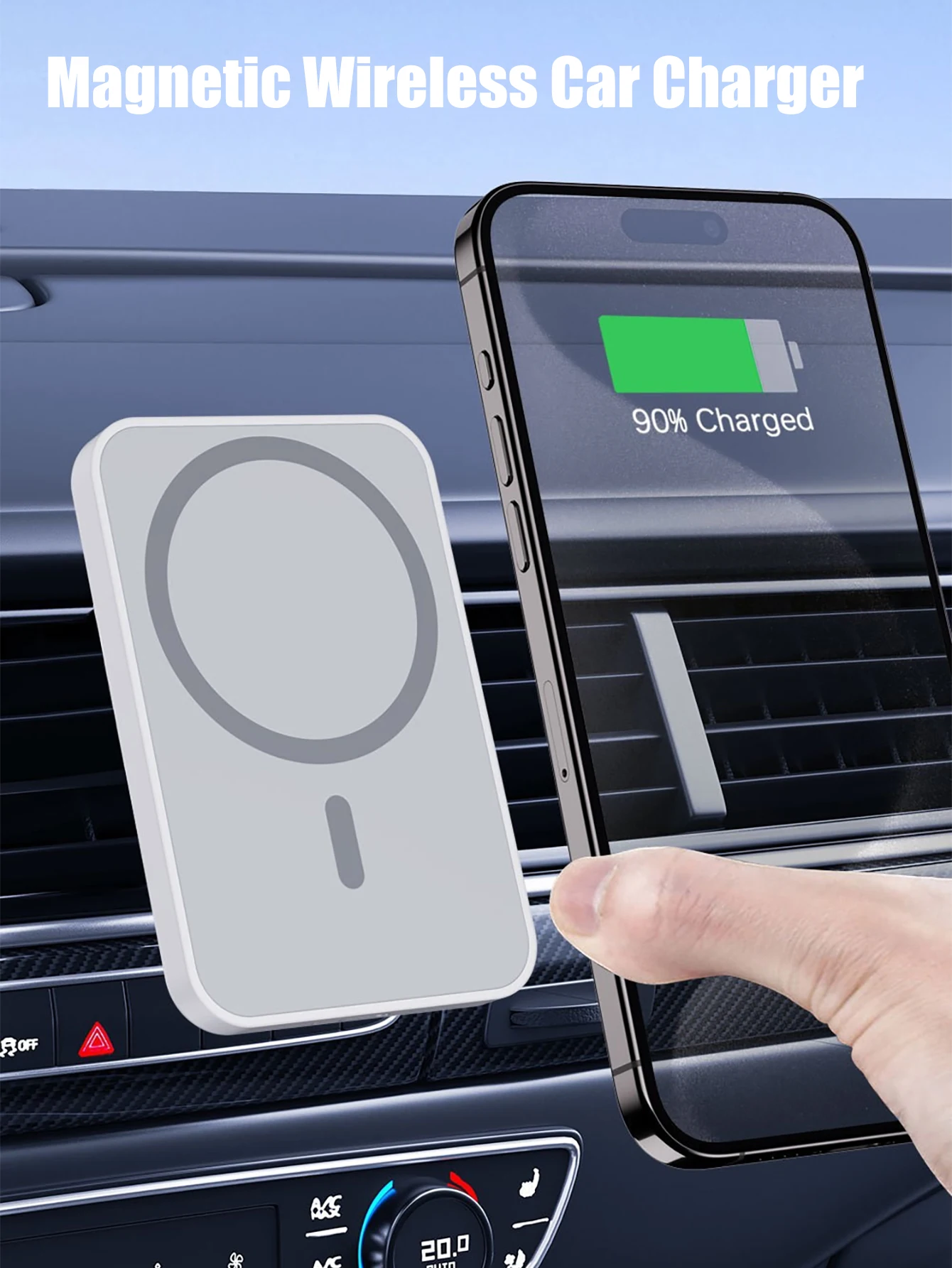 

Magnetic wireless car charger phone holder phone holder liPhone 17/16/15/14/13/12 Pro Max fast car charging station