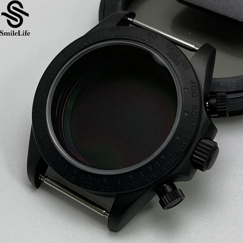 

SmileLife 39 мм VK63 полностью матовый черный корпус для часов сапфировое стекло керамический безель подходит для VK63 кварцевый механизм аксессуары для часов
