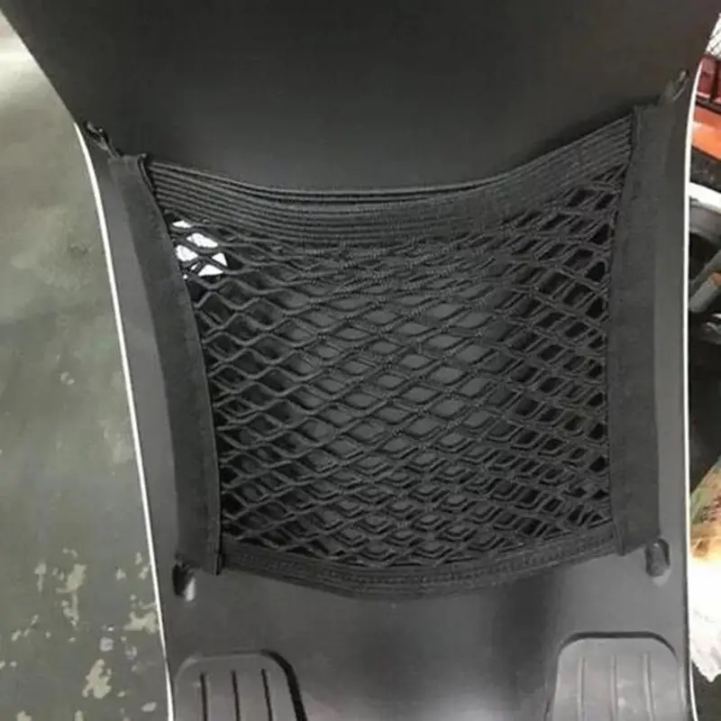 30 x 30 cm Kofferraum-Aufbewahrungsnetztasche mit 4 Haken, elastisches Polyester-Bungee-Netz, Motorrad-Aufbewahrung, Helm, Tank, Gepäck, Netz, Netz