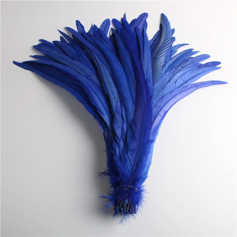 Wholesale 50pcs Natural Cock Tail Feathers 25-40cm / 10-16inch Clothing Decoration Stage Performance Rooster Tail Feathers Plume