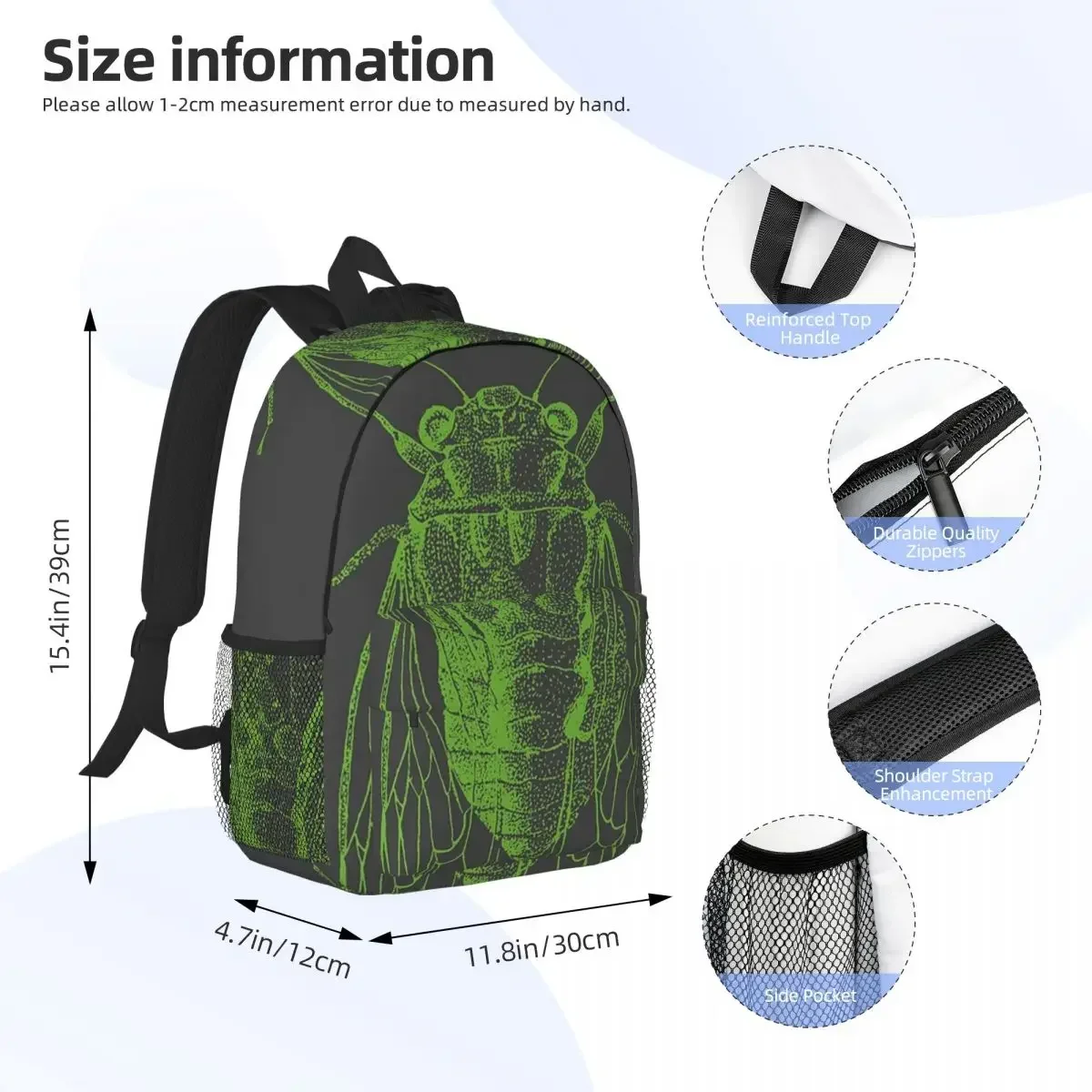 Cicada Cartoon Students Backpacks, Teenager Bookbag, School Bags, Travel Rucksack, Initiated Bag, Large Capacity