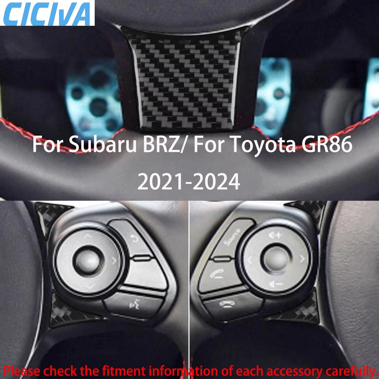 

For Subaru BRZ for Toyota GR86 2021-2024 Carbon Fiber Decal Driving Buttons Interior Decorative Stickers Car Accessories Trims