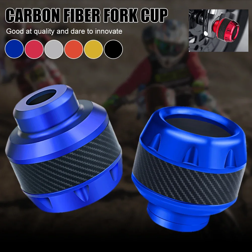 

2X Motorcycle Frame Slider Aluminum Alloy Front Fork Cup Sliders Crash Falling Protector Carbon Fiber For Motorbike Scooter