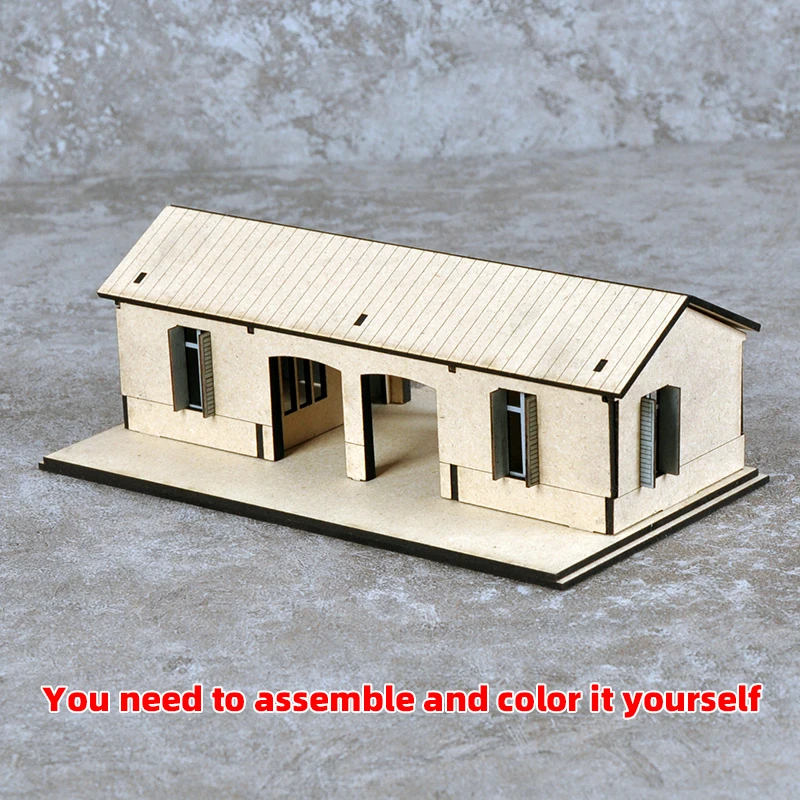 1/35/43/48 1/64 1/72 1/87 HO Maßstab Modellbausatz Miniatur Diorama Architektonisches Gebäude Hausmodell Eisenbahn Unbemaltes Dorf DIY – Detail 2