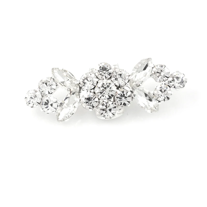 Rhinestone Shoe Clip Silk Flower Shoe Decorations Shiny Decorative Clips Charm Buckle Wedding Brooch Bride Shoe Accessories