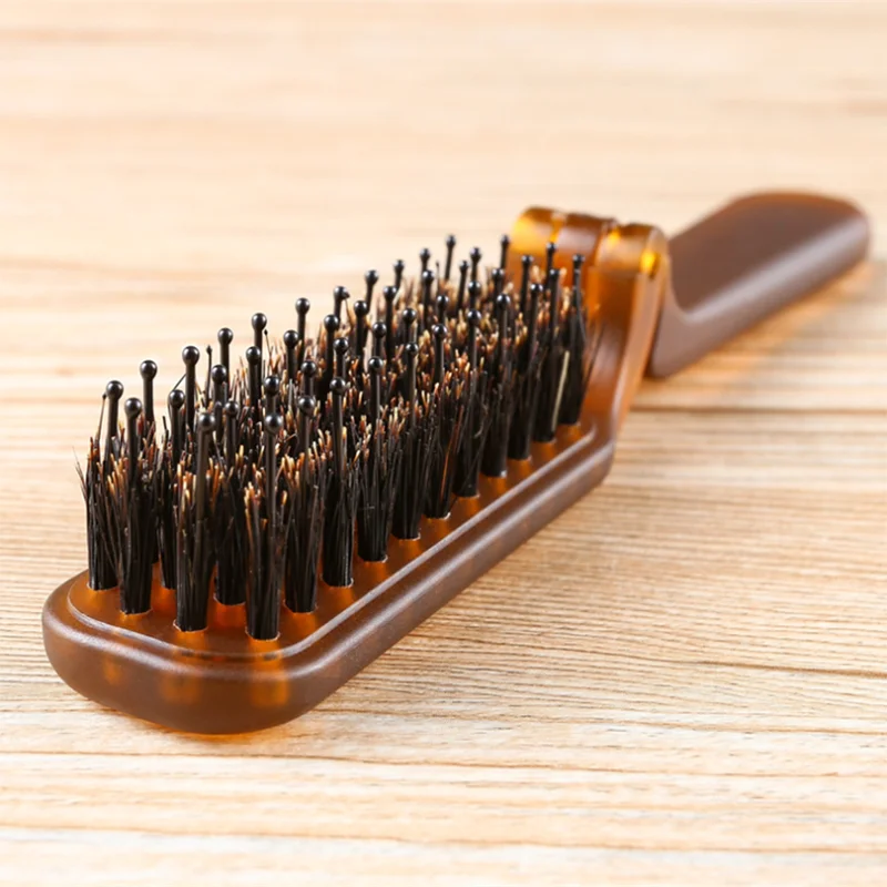 Brosses à Cheveux Pliables en Bois, Poils de Sanglier, Ligne Fine, Extension, Poche, Peigne Pliable, Outils de Coiffure