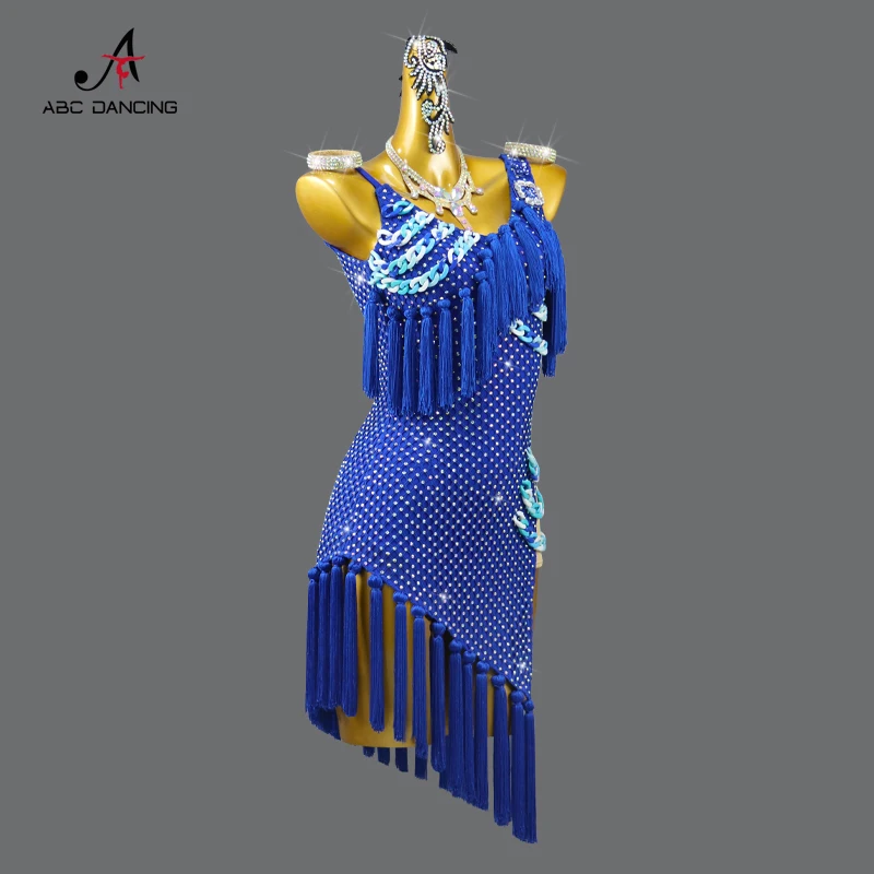 ชุดเต้นลาตินสำหรับผู้ใหญ่แบบใหม่ ชุดเซ็กซี่สำหรับการแข่งขันกีฬากลางแจ้ง ชุดฝึกซ้อมเต้นบอลรูม ชุดแสดงสำหรับงานพรอม ชุดแสดงสำหรับผู้หญิง