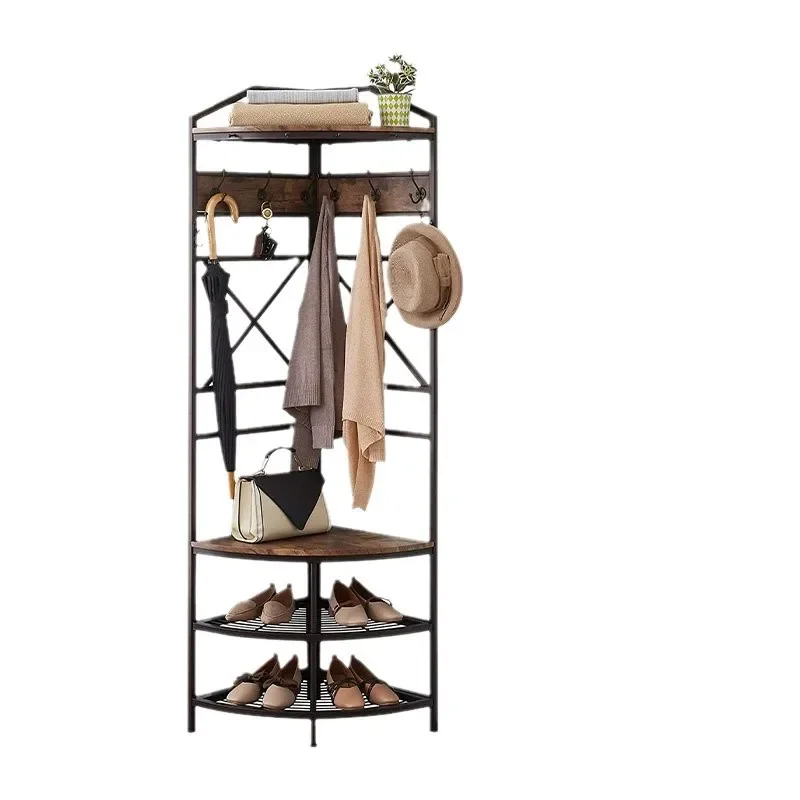 

Bedroom corner coat rack, floor-to-ceiling household indoor corner, wall corner hanging clothes rack