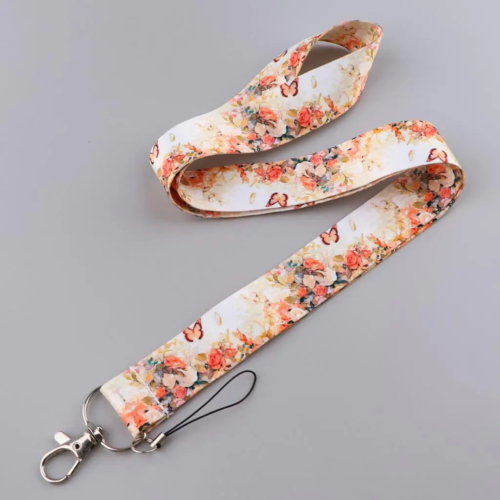 Cordón de mariposa para mujer, correa para el cuello, llavero, cordón para colgar, accesorios para llaves, regalos, estilo colgante para el cuello