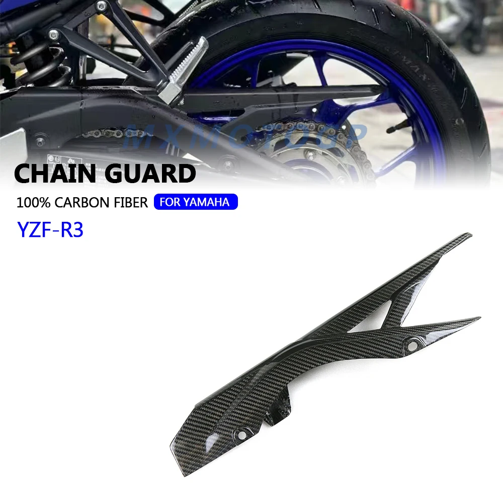 For Yamaha YZF-R3 YZF R3 2019 2020 2021 2022 2023 2024 100% Carbon Fiber Chain Guard Fairing Motorcycle Accessories