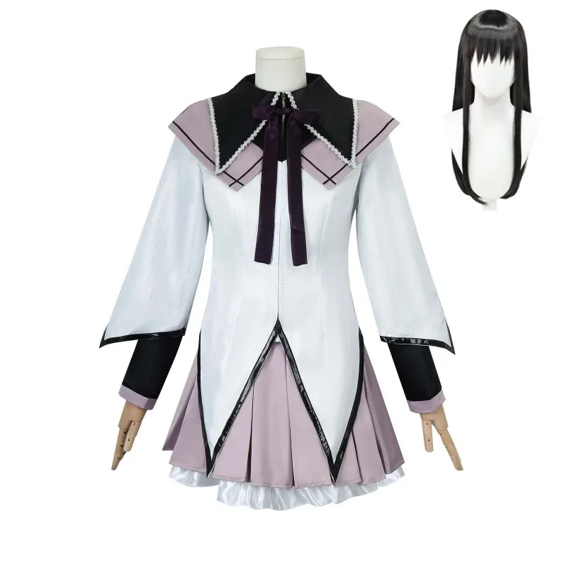 White Lavender And Black High Collar Dress Costume With Long Flowing Sleeves For Adult Cosplay Stage Events Halloween Masquerade