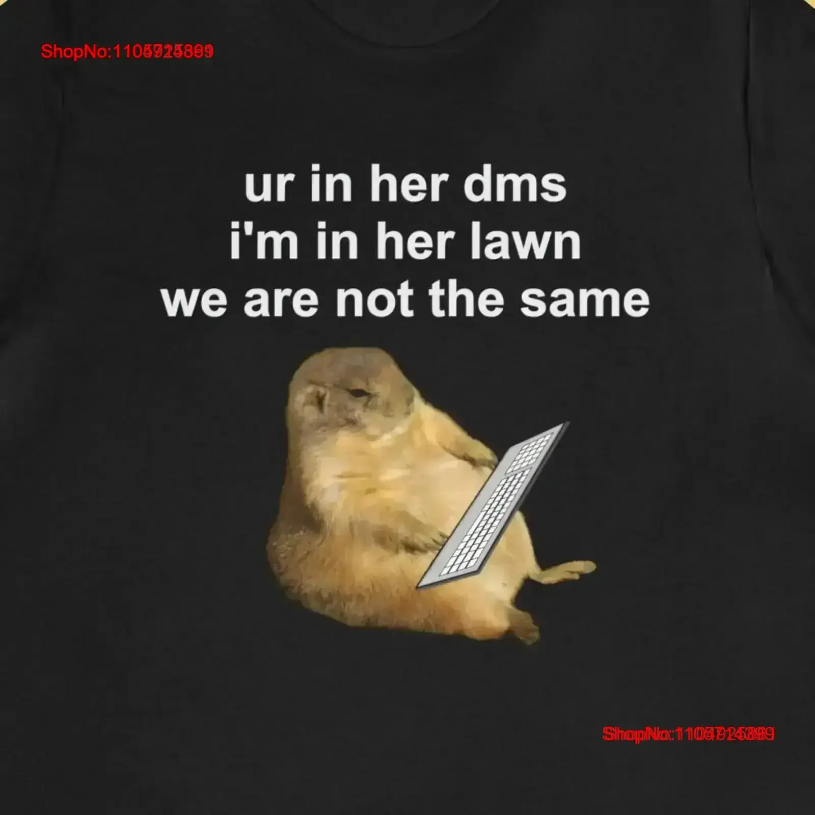 Prairie Dog ur in her dms i'm lawn we are not the same T Shirt Meme Funny Gen Z Y2K vintage Washed Breathable vintage Washed