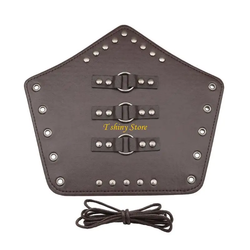 

N58F Medieval Men Cosplay Wrist Bracers Lace-up Vintage Pirate Knight