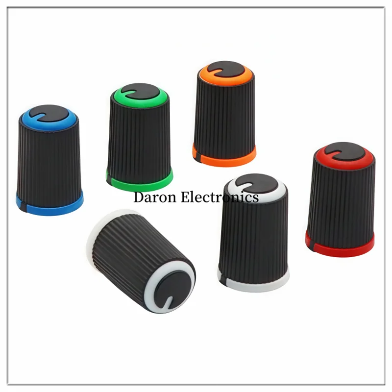 10PCS Plastic two-color knob Potentiometer Knob Cap 11.5*17 semi-circle D-hole 6mm volume adjustment cap