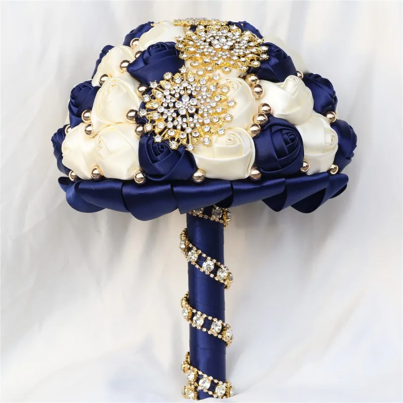 

Spot Golden Rhinestone Wedding Bride Creative Bouquet Fashion Cross-border Multi-color Bouquet Wedding Supplies W318